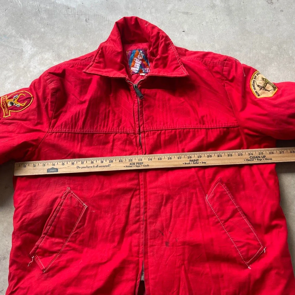 Vintage Hunter Action Wear Red Hunting Jacket Mens XL Canvas Patch Workwear